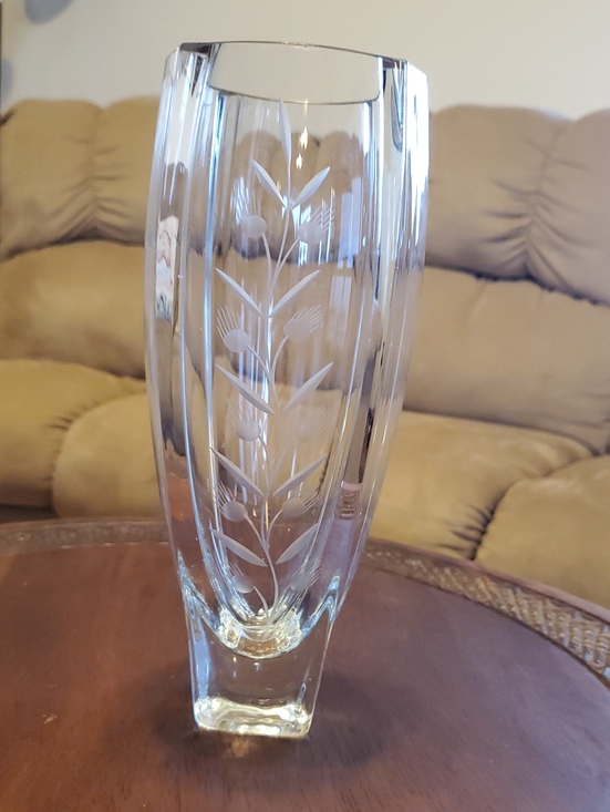 Other - Vintage Etched Floral Vase - Classic Home Accents